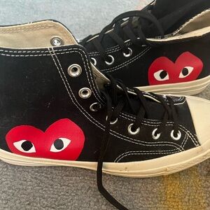 Comme des Garcons PLAY Black and Red Heart High-Tops